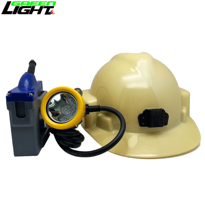good quality 15000lux Miners Hard Hat With Lamp 3.7V 1.67W IP67 Waterproof 16hrs Working Time 6.6Ah 1000 cycles wholesale