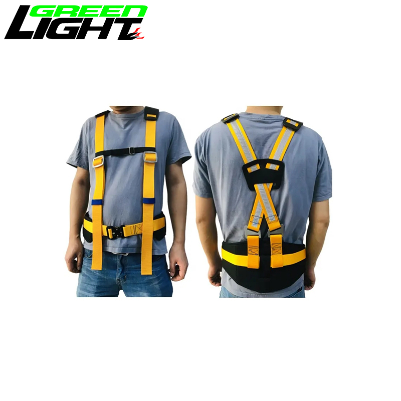 Adjustable Nylon Miner Safety Belt With Waist Belt Shoulder Strap for Mining Lamp Battery and Self-rescuer