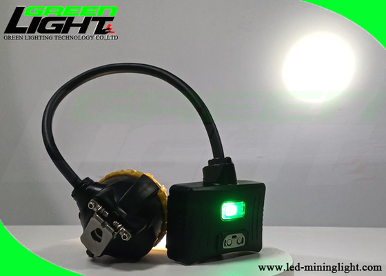 High Illuminance Semi Corded LED Miner Cap Lamp ABS Yellow Black Shell For Coal Mining