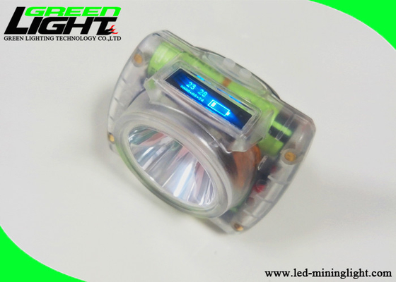 15000lux Compact LED Miners Cap Lamp IP67 Waterproof Transparent ABS With OLED Display
