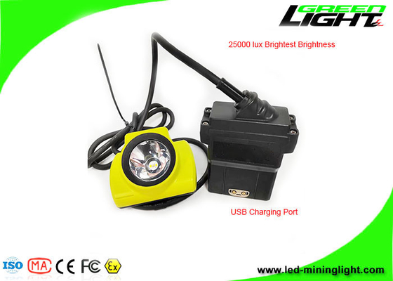 13600 MAh LED Miner Cap Lamp IP68 Waterproof 25000 Lux Coal Miners Headlamp