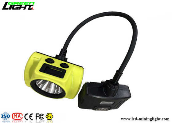 Semi Corded LED Mining Cap Lamp 18000lux 3.7V Lightweight With Warning Light