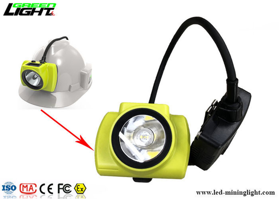 Semi Corded LED Mining Cap Lamp 18000lux 3.7V Lightweight With Warning Light