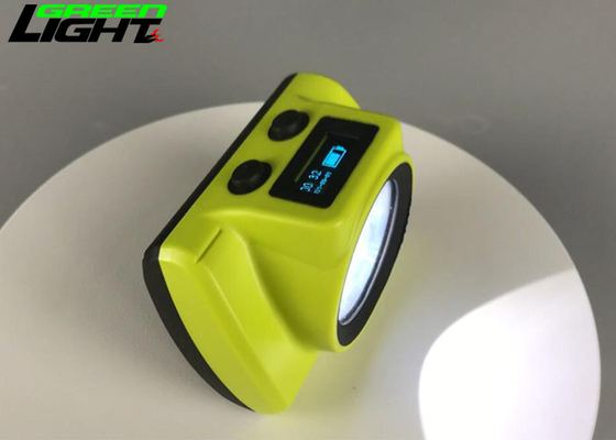 Portable LED Miner'S Cap Lamp 18000lux OLED Display Screen 6800mA Lithium Battery