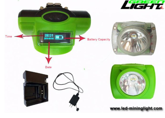 13000 Lux Cordless Miner Cap Lamp ABS PC Rechargeable With Smart OLED Screen  SOS Mining Headlamp