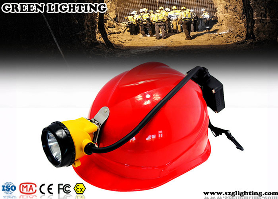 15000 Lux Led Miners Cap Lamp , 6.8AH Customized Semi - Corded Led Mining Lamp 