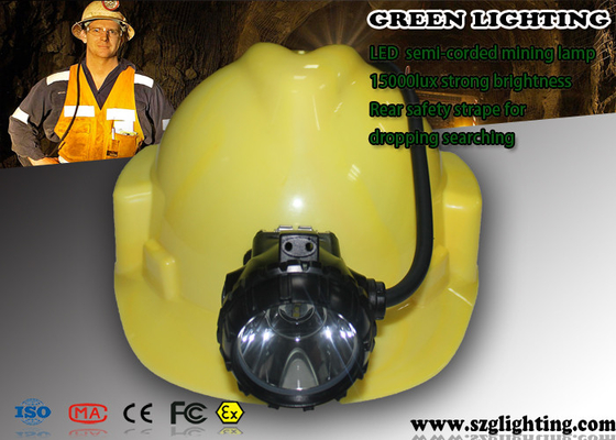 High Power Miners Cap Lamp With Rear Warning Light 15000 Lux Brightness