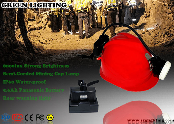 GS5-B Semi - Corded Miners Helmet Light , 5.6AH Rechargeable Led Cap Lamp 