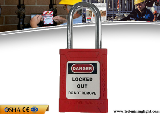 Safety Lockout Padlocks 38 Mm Steel Lock Shackle 53 Mm ABS Lock Body