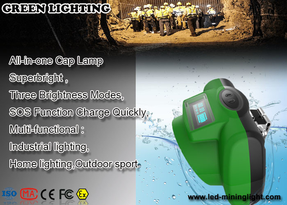 Oled Display All In One Cree Led Cap Lamp , Super Bright Coal Mining Lights With Sos Purpose
