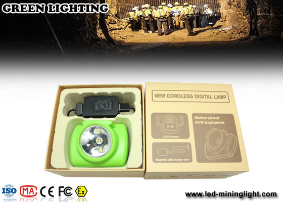Oled Display All In One Cree Led Cap Lamp , Super Bright Coal Mining Lights With Sos Purpose