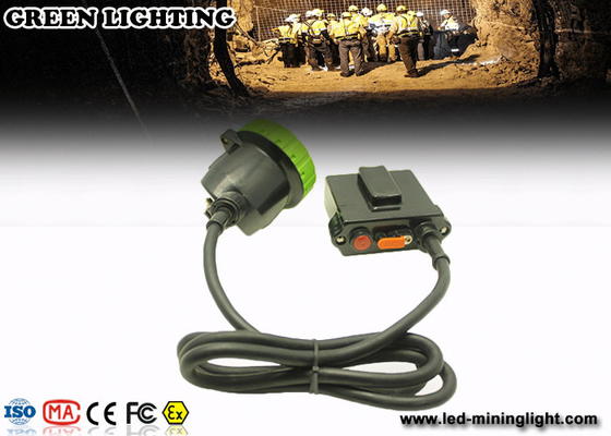 Green IP67 1500ma Cordless Mining Lights , 650lum Mining Cap Lights Rechargeable