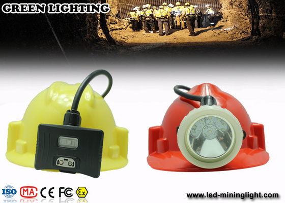 0.38M Cable White Color Coal Miners Headlamp , 8000 lux IP68 Miners Hard Hat Light