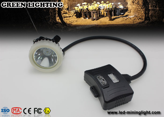 0.38M Cable White Color Coal Miners Headlamp , 8000 lux IP68 Miners Hard Hat Light