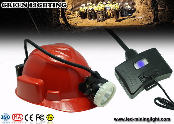 0.38M Cable White Color Coal Miners Headlamp , 8000 lux IP68 Miners Hard Hat Light