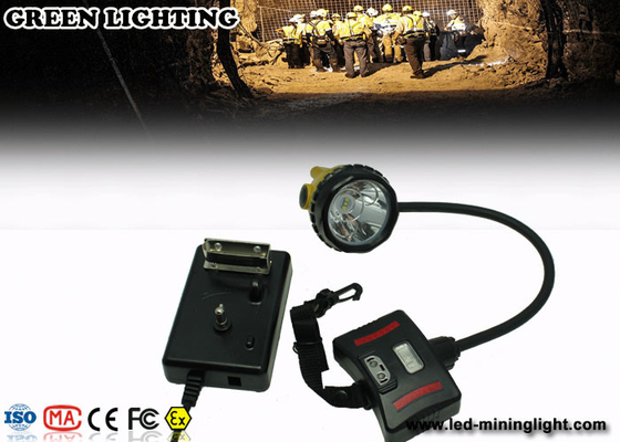28000 Lux 3W IP68 Waterproof Mining Cap Lights with Warning Light Battery Box