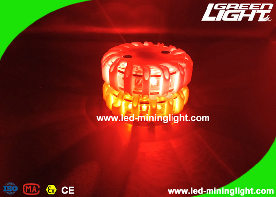 Rechargeable Amber Led Road Flares Emergency Disc , Super Bright Durable Flashing Warning Beacon