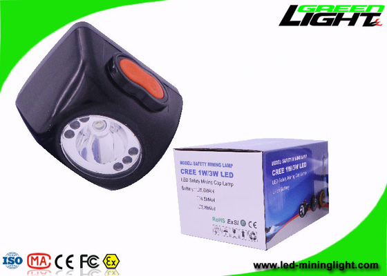 Safety Cordless LED Mining Cap Lamp Black Color 13-15 Hours Working Time