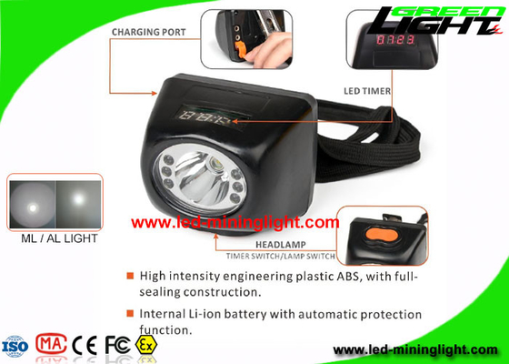 4.5Ah Digital Mining Cap Light Head Lamp IP67 With 18 Hours Lighting Working Time