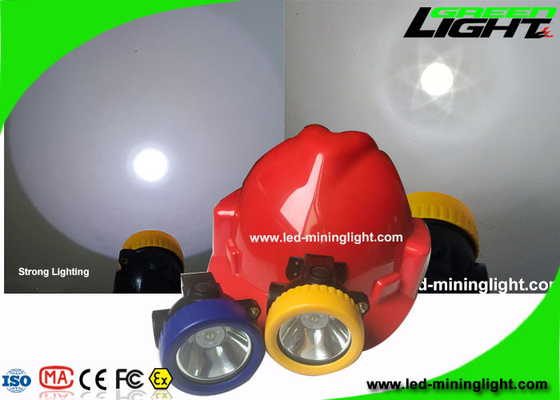 Yellow / Blue Bezel LED Mining Cap Lamp 4000 Lux With Over - Discharging Protection