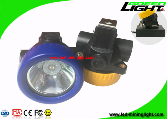 Yellow / Blue Bezel LED Mining Cap Lamp 4000 Lux With Over - Discharging Protection