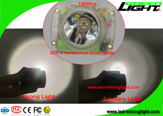 Hard PC Material Cordless Mining Lights 13000 Lux High Power Helmet Lamp 1.78W