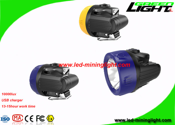 Light Weight 10000 Lux Economic Coal Mining Headlamp with USB Charger High Low Beam
