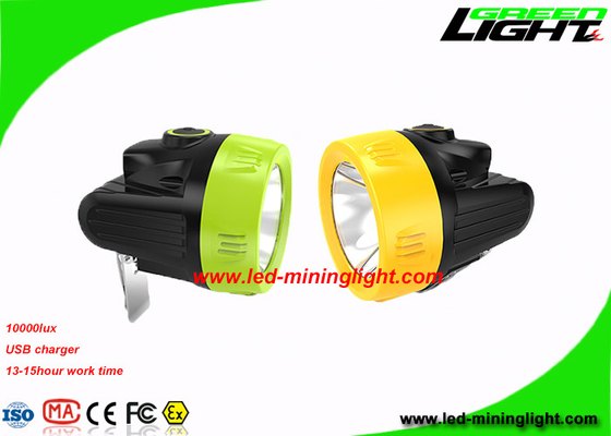 Light Weight 10000 Lux Economic Coal Mining Headlamp with USB Charger High Low Beam