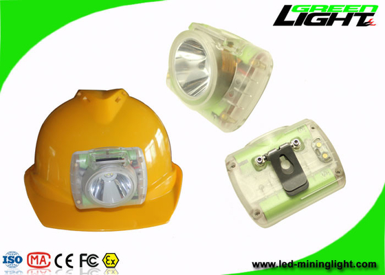 15000 Lux Mining Cap Lights PC ABS Material OLED Screen With Transparent Body