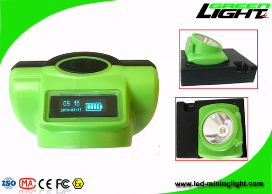 USB Charging 13000lux LED Mining Light PC Beam Safety OLED Screen With Push Button
