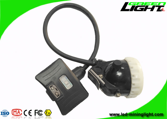 Black LED Mining Light Safety Underground Cap Lamp 10000lux 5.2Ah Rechargeable