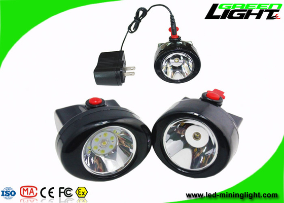 Black Color Coal Mining Cap Lights IP67 Waterproof 2.8Ah Rechargeable Li - Ion Battery
