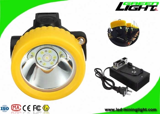 IP68 5000lux ABS Material Led Mining Headlamp 2.2Ah Battery With 15hrs Lighting Time