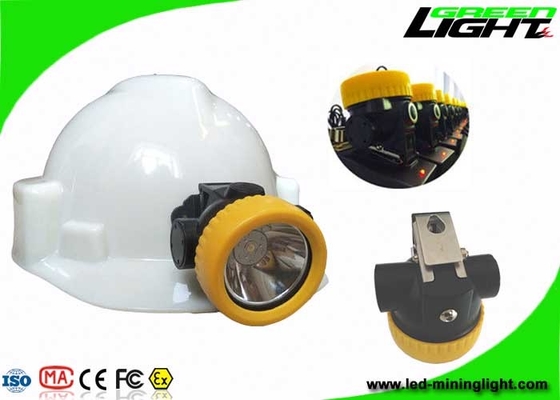 IP68 Waterproof Led Mining Cap Lamp , Hard Hat Led Lights ABS Material 2.2Ah Battery