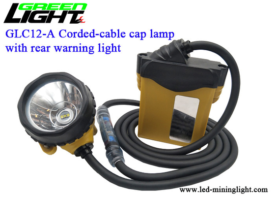 High Beam LED Mining Cap Lamp , 25000lux Coal Miners Headlamp 10.4Ah Battery with low warning light