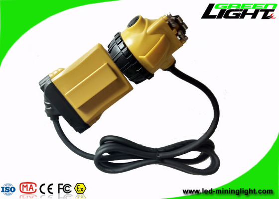 Aluminum Miners Cap Lamp , Hard Hat Headlamp IP68 LED 10.4Ah SAMSUNG Battery