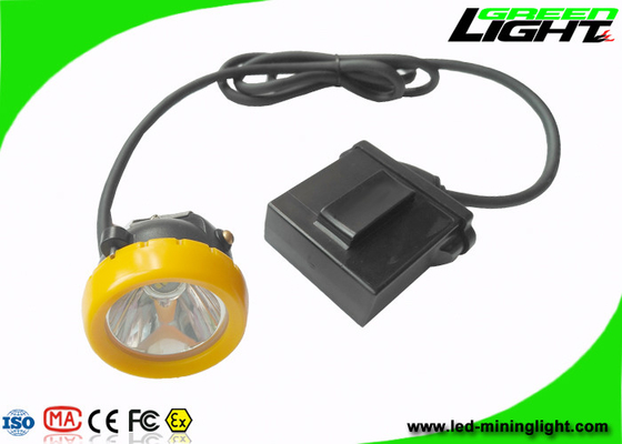Anti Explosive Led Miners Cap Lamp 10000lux Brightness With Low Power Warning Function