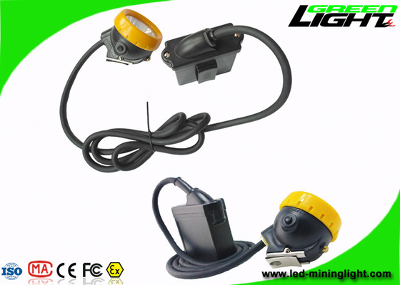 IP68 Led Miners Cap Lamp 10000lux 7.8Ah Li - Ion Battery With Silicon Button Cap