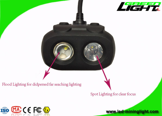Rechargeable OLED Led Miners Cap Lamp 15000lux Waterproof Dual - Beam Functional