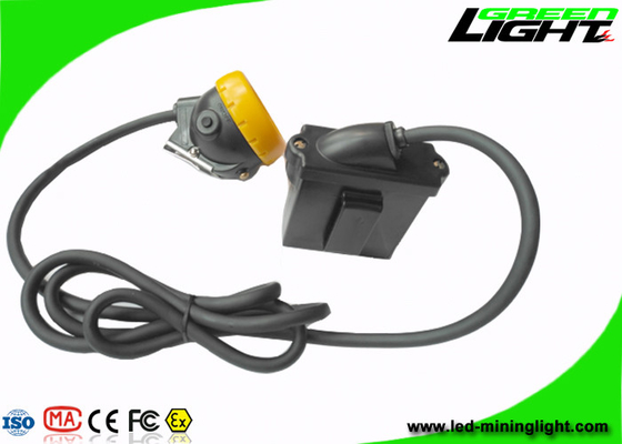 IP68 Led Mining Light 10000lux Low Power Warning Function With Silicon Button Cap