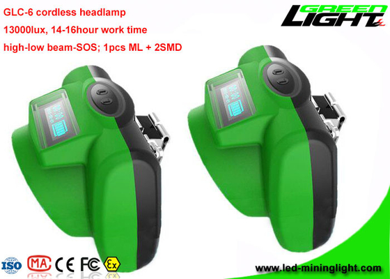 Cordless LED Coal Miner Lights Waterproof High Power Headlamp With Li - Ion Battery