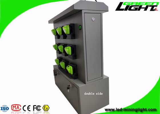 GLC-6 Cordless Cap Lamp Mining Hard Hat Lights Charging Rack With 18 Units Double Side