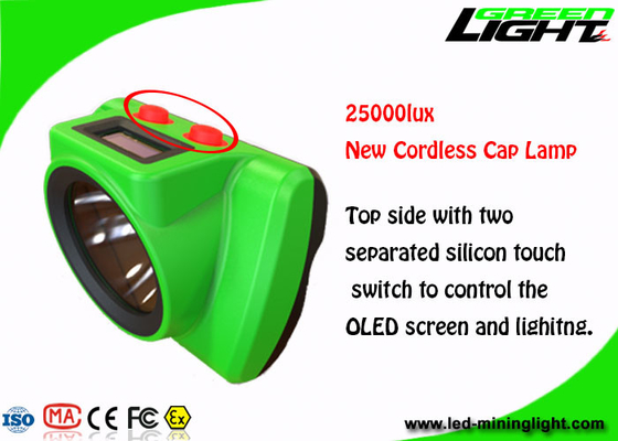 Small Size Cordless Hard Hat Headlamp IP68 25000lux High Brightness GLC-6S