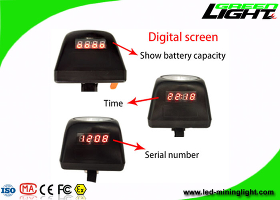 Digital Screen IP68 Hard Hat Led Lights 8000lux High Brightness Lightweight PC Body
