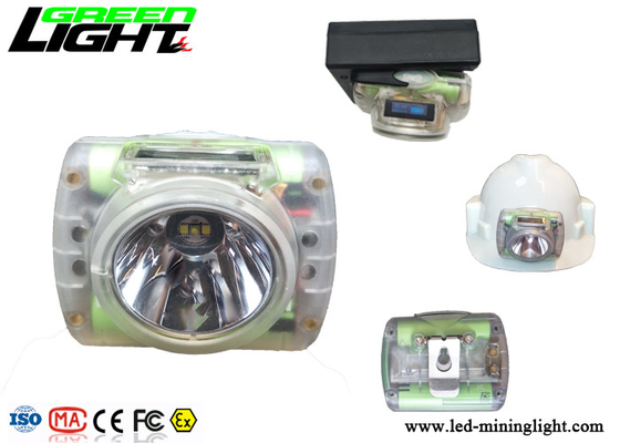 OLED Screen Waterproof Led Headlamp , Hard Hat Light Rechargeable Transparent Cordless