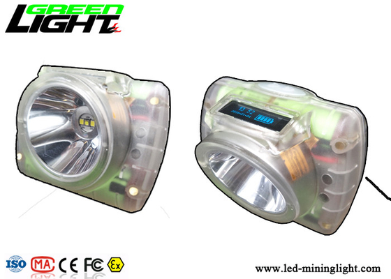 OLED Screen Waterproof Led Headlamp , Hard Hat Light Rechargeable Transparent Cordless