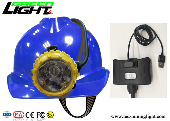 Semi Corded Miner Cap Lamp 15000lux 4 Lighting Modes With Rear Low Power Warning Lamp