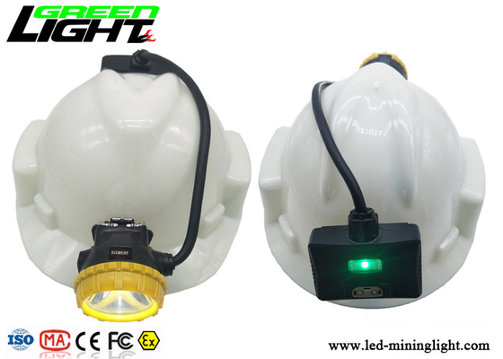 Semi Corded Miner Cap Lamp 15000lux 4 Lighting Modes With Rear Low Power Warning Lamp