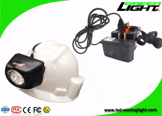 Small Size LED Miners Cap Lamp 8000LUX 221lum Brightness With Digital Screen