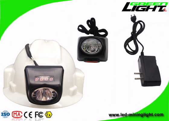 Small Size LED Miners Cap Lamp 8000LUX 221lum Brightness With Digital Screen